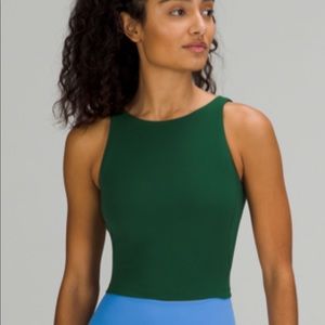 NWT Lululemon High Neck Align Tank in Everglade Green